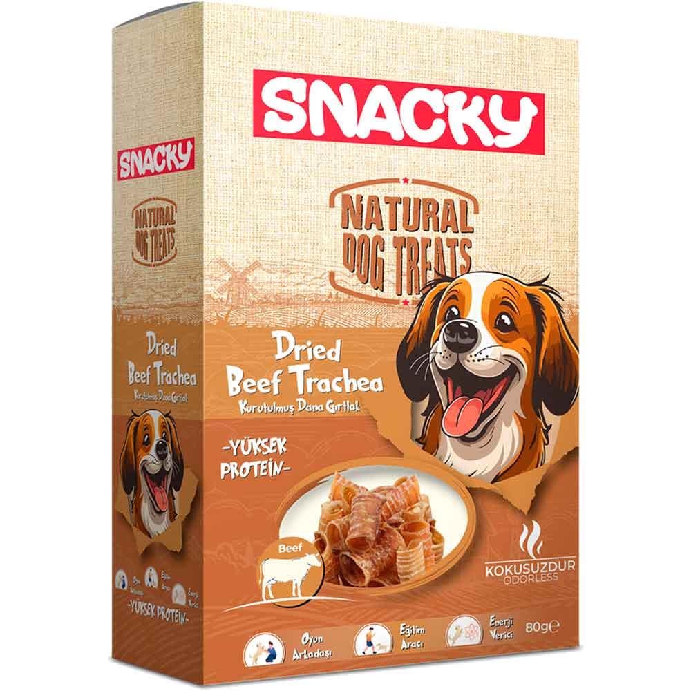 Snacky Köpek Ödülü Kurutulmuş Dana Gırtlak 80 Gr 4'lü Paket 8682631204556 Amazon Pet Center