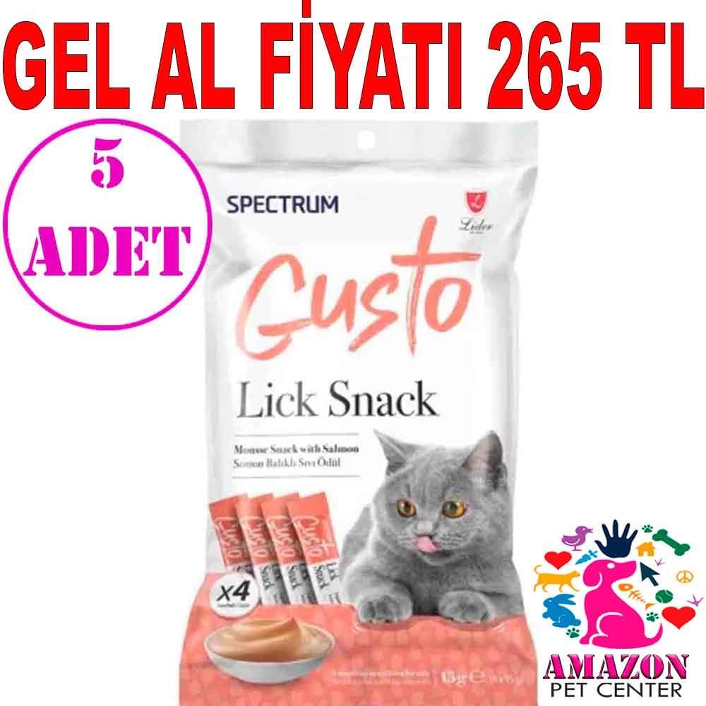Spectrum Gusto Somon Balıklı Krema Kedi Ödül Maması 15 gr (4'lü) 5 AD 21218002 Amazon Pet Center