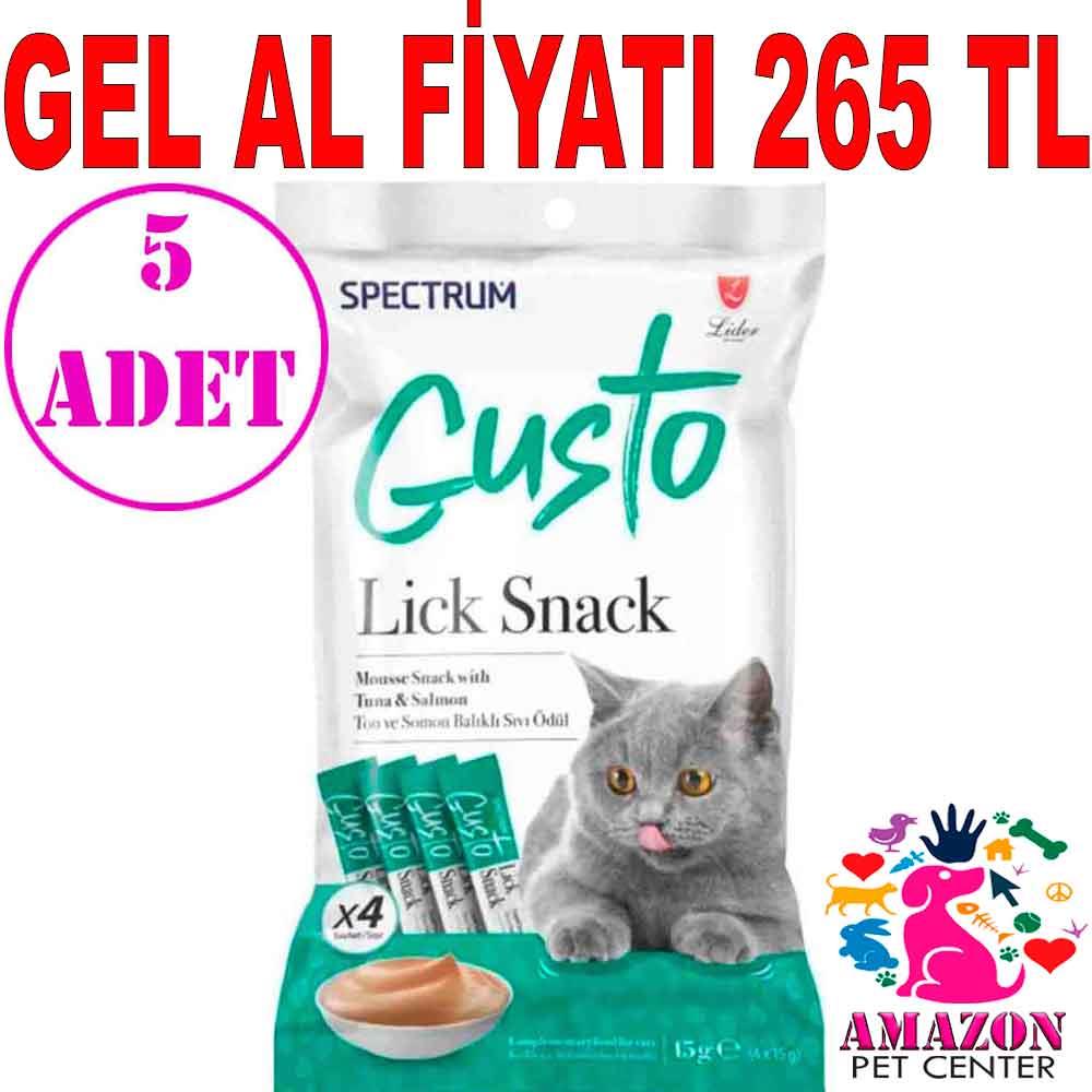 Spectrum Gusto Ton Balığı ve Somonlu Krema Kedi Ödül Maması 15 gr (4'lü) 5 AD 21222009 Amazon Pet Center
