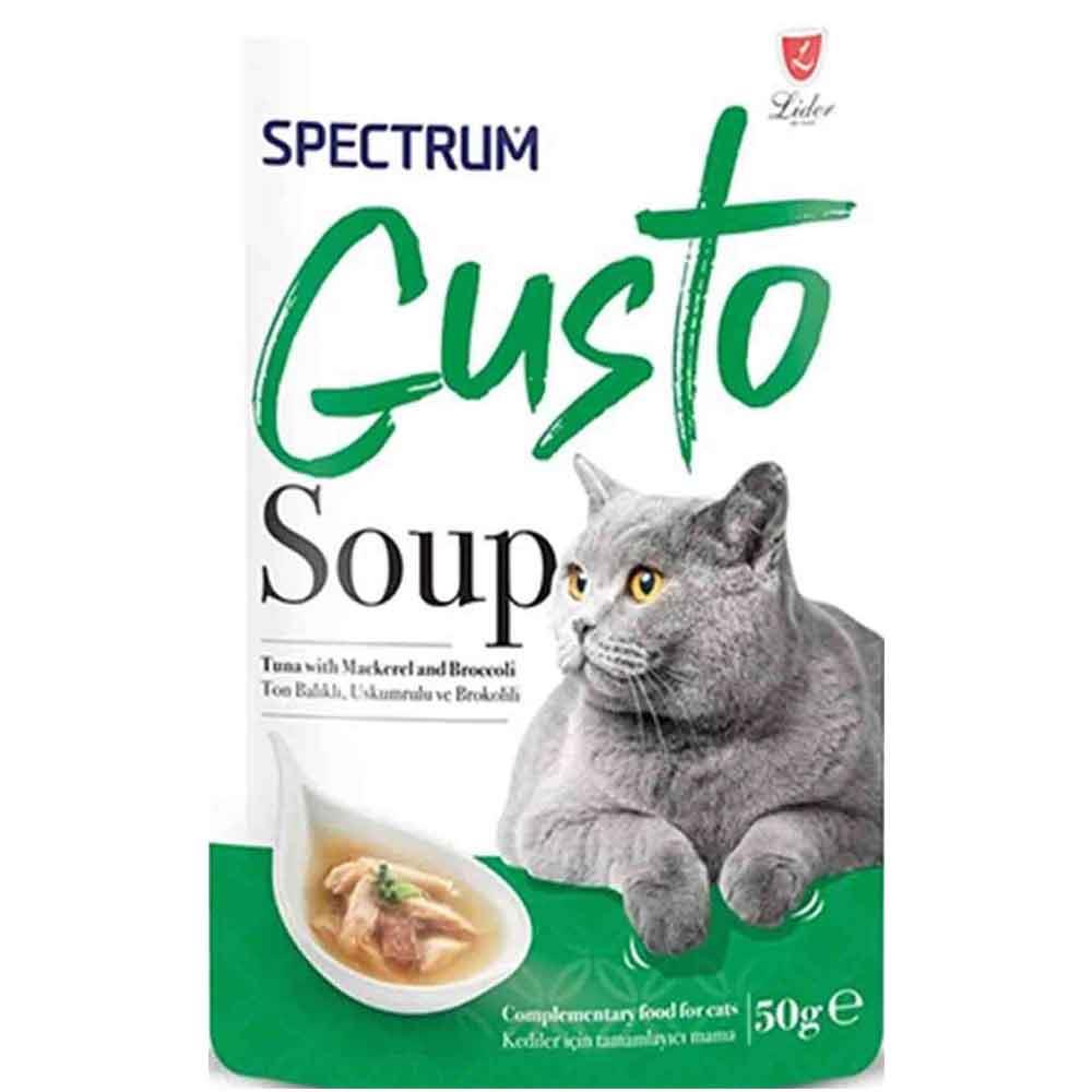 Spectrum Gusto Ton Balıklı Uskumrulu ve Brokolili Kedi Çorbası 50 Gr 8698995030922 Amazon Pet Center