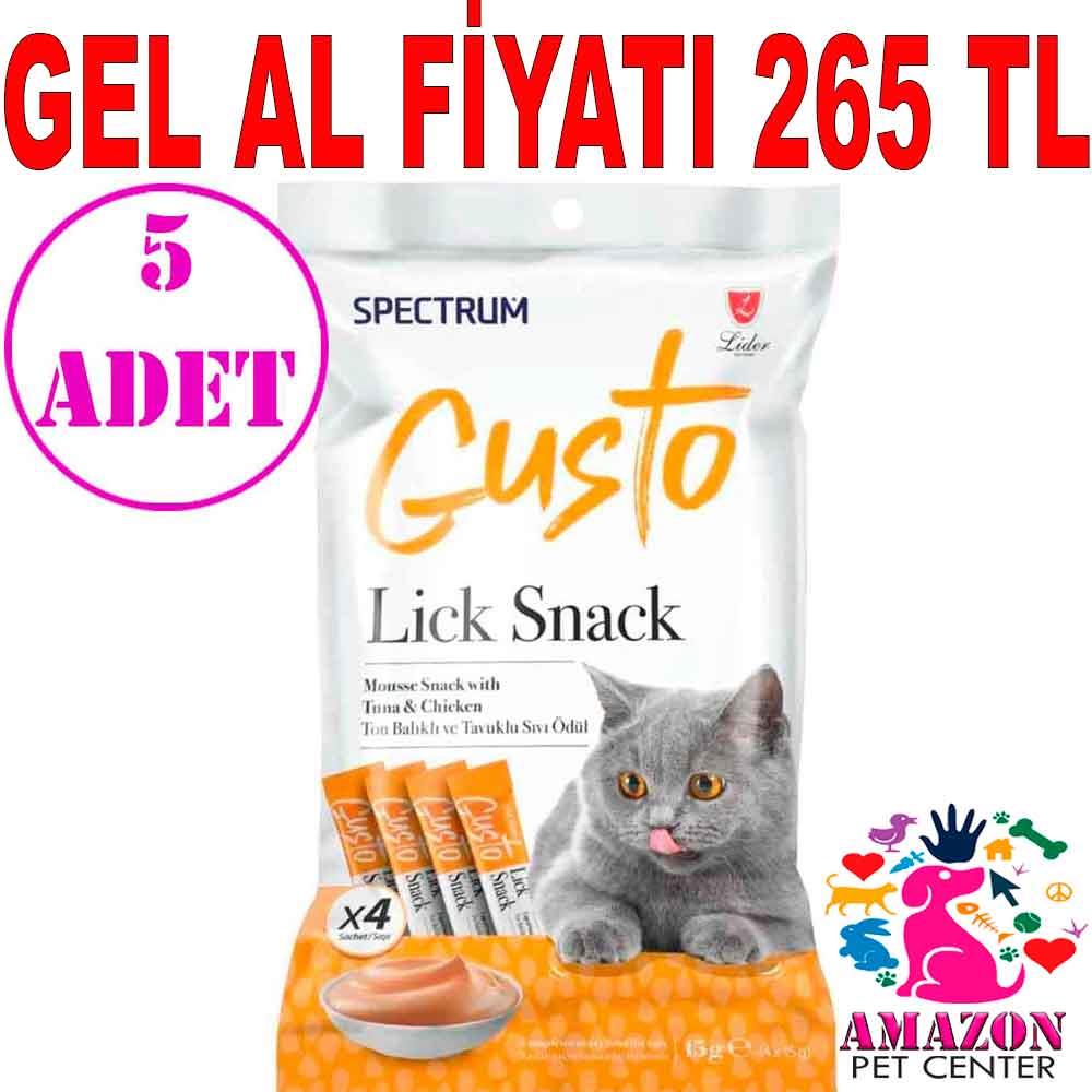 Spectrum Gusto Ton Balıklı ve Tavuklu Krema Kedi Ödül Maması 15 gr (4'lü) 5 AD 21220005 Amazon Pet Center