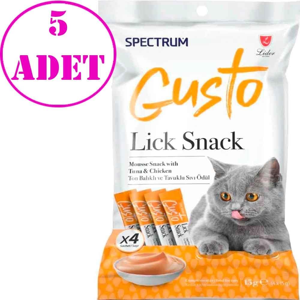 Spectrum Gusto Ton Balıklı ve Tavuklu Krema Kedi Ödül Maması 15 gr (4'lü) 5 AD 21219009 Amazon Pet Center