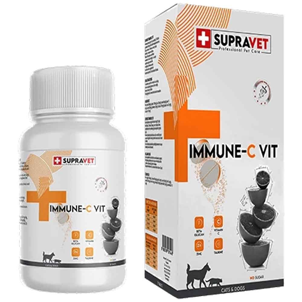 Supravet Kedi ve Köpek Bağışıklık Güçlendirici Immune C-Vitamin Tablet 75'li 8680589181448 Amazon Pet Center
