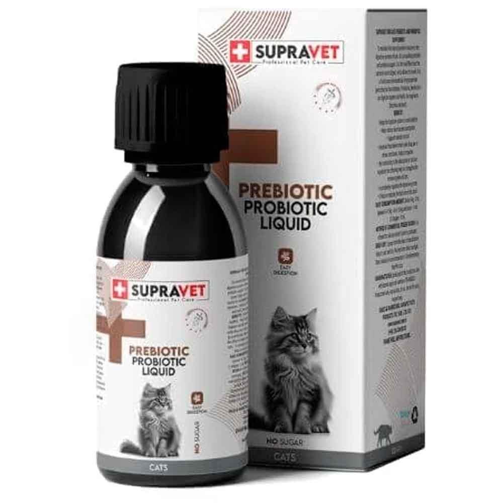Supravet Kediler İçin Bağışıklık Güçlendirici Sıvı Probiyotik ve Prebiyotik Takviyesi 100 ml 8680589182841 Amazon Pet Center