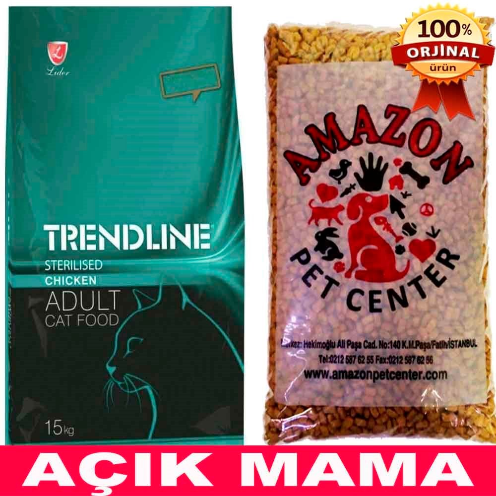 Trendline Kısırlaştırılmış Tavuklu Kedi Maması Açık 1 Kg 32126525 Tredline Açık Kedi Maması Amazon Pet Center
