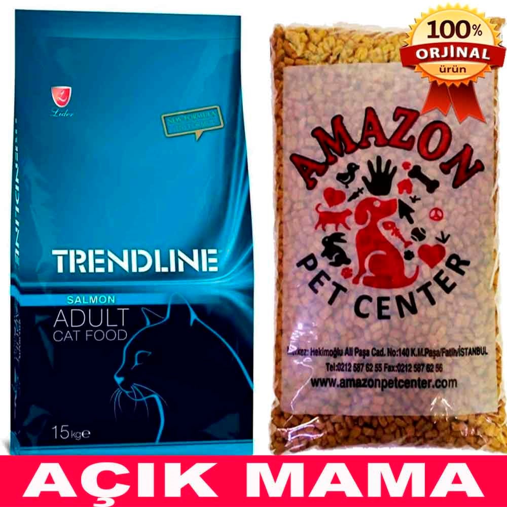 Trendline Somonlu Kedi Maması Açık 1 Kg 32114065 Tredline Açık Kedi Maması Amazon Pet Center