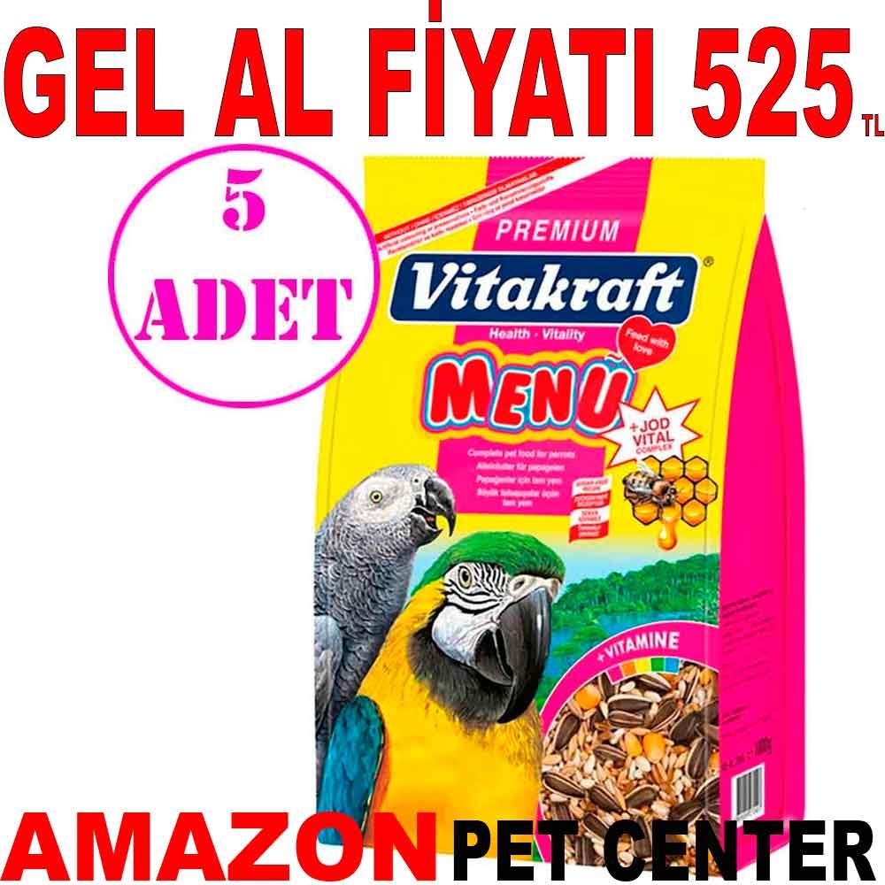 Vitakraft Papağan Yemi Premium Menü Jod Vital 1 Kg 5 AD 19585000 Amazon Pet Center