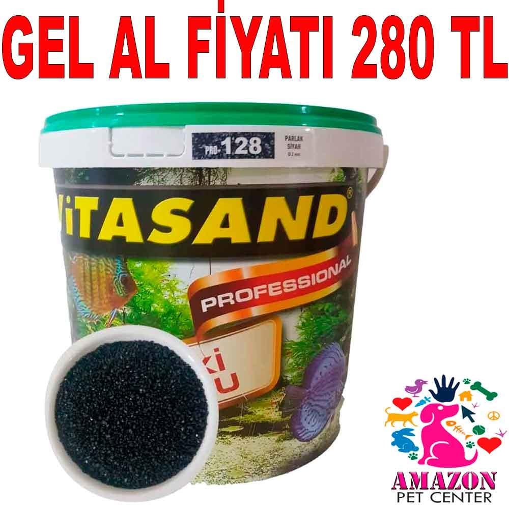 Vitasand Parlak Siyah Akvaryum Kumu Pro-128 8.5 Kg Kova 20435004 Amazon Pet Center