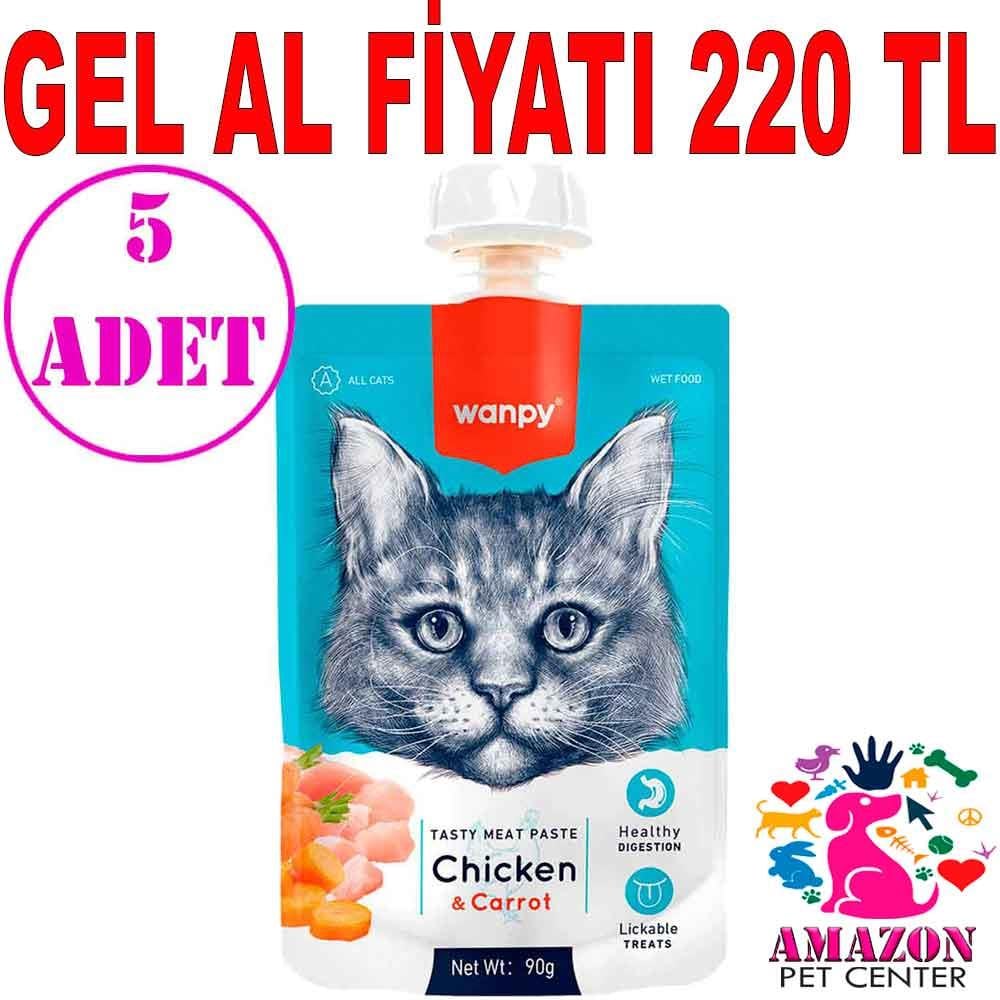 Wanpy Kedi Ödülü Tavuklu Havuçlu Ezme 90 Gr 5 AD 20972004 Amazon Pet Center