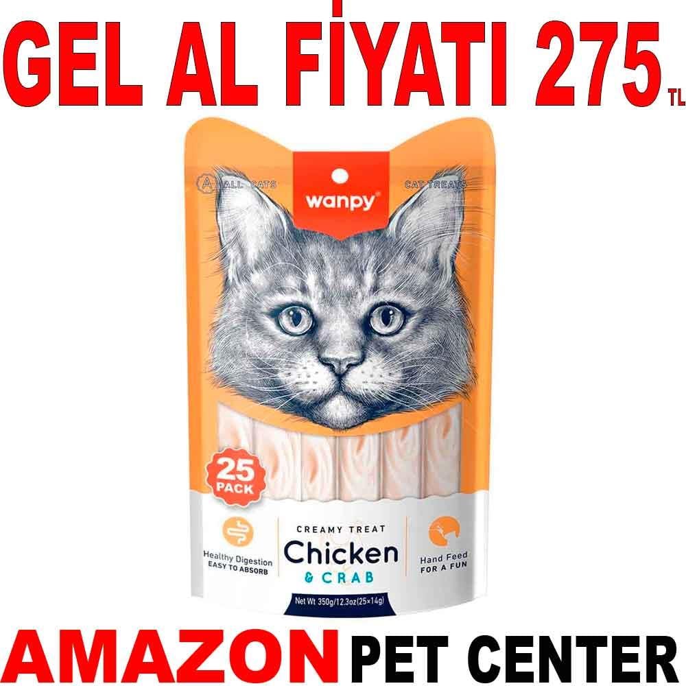 Wanpy Kedi Ödülü Tavuklu Yengeçli 14 Gr X 25'li 21945007 Amazon Pet Center