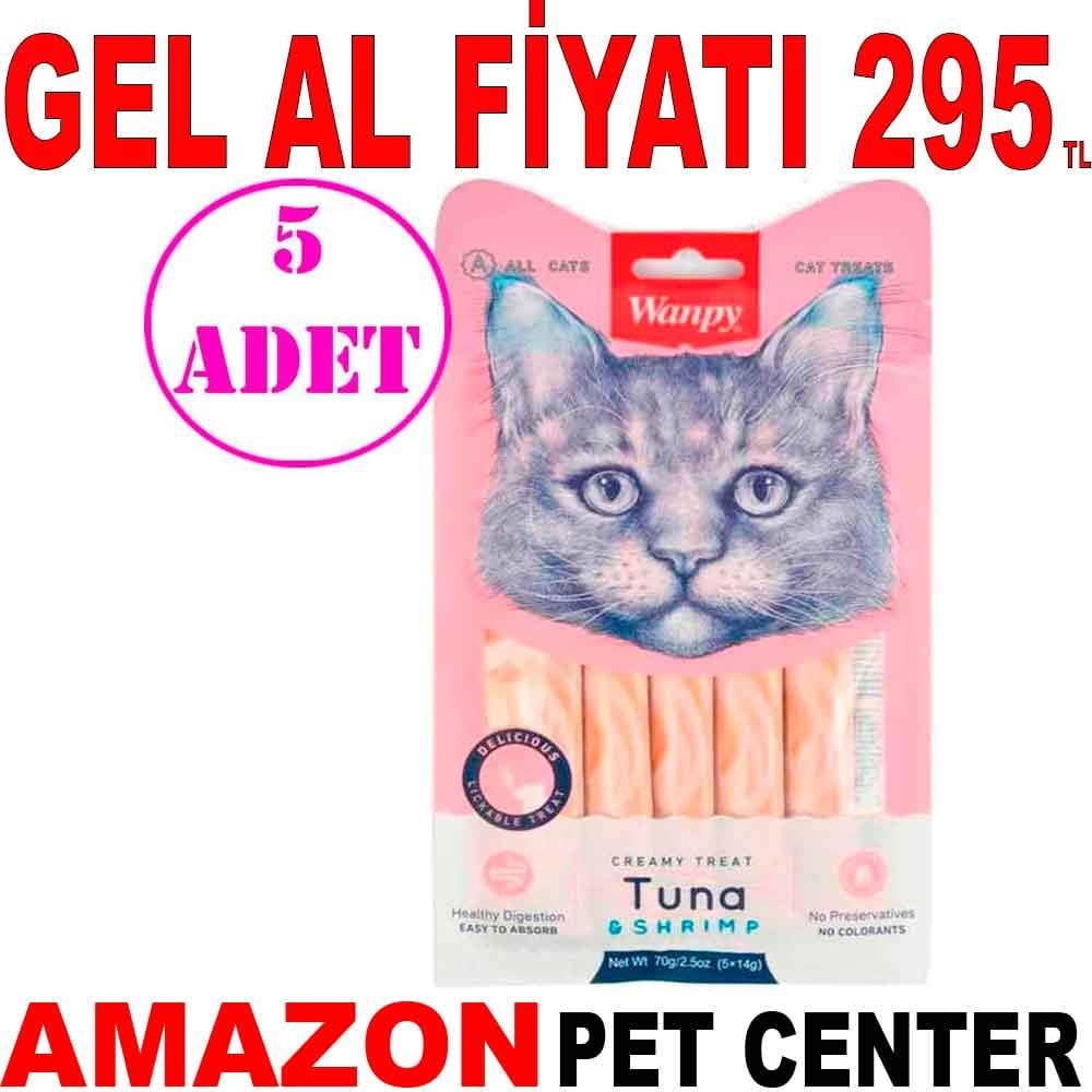 Wanpy Kedi Ödülü Ton Balıklı Karidesli Likit Sıvı 14 Gr X 5 Li 5 AD 21937002 Amazon Pet Center