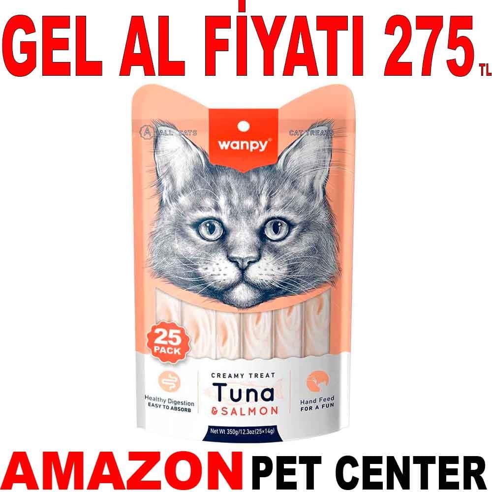 Wanpy Kedi Ödülü Ton Somon Balıklı 14 Gr X 25'li 21944000 Amazon Pet Center