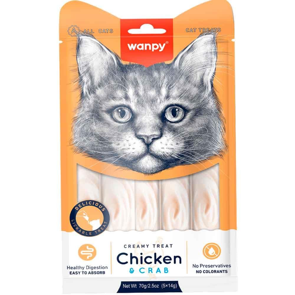 Wanpy Tavuk ve Yengeçli Likit Kedi Ödülü 4x15 Gr 8682631203481 Amazon Pet Center