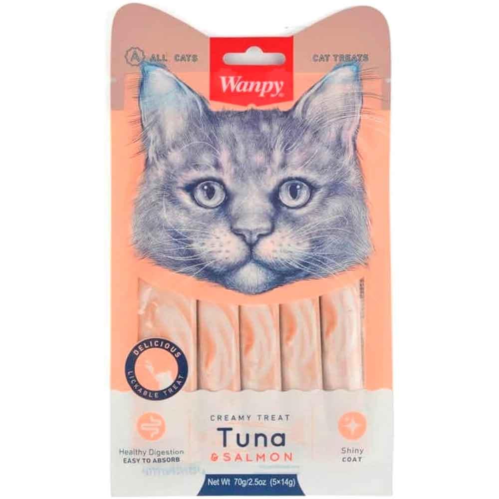 Wanpy Ton ve Somonlu Likit Kedi Ödülü 4x15 Gr 8681299607136 Amazon Pet Center