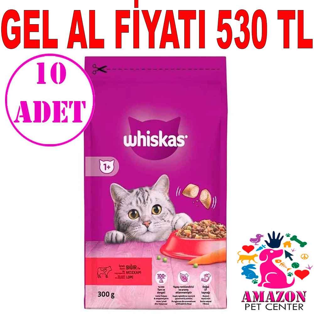 Whiskas Biftekli Havuçlu Kuru Kedi Maması 300 gr 10 AD 20705008 Amazon Pet Center