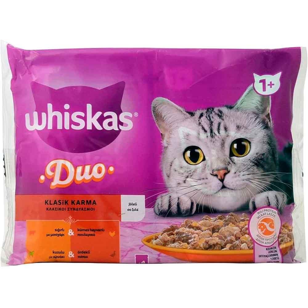 Whiskas Duo Klasik Karma Lezzetler Kedi Yaş Maması 4'lü 4770608262754 Amazon Pet Center