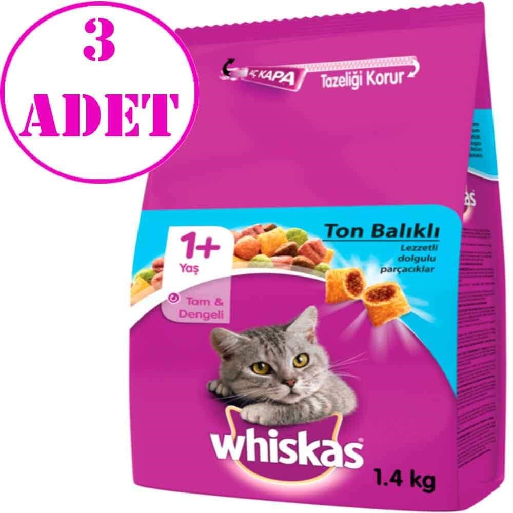 Whiskas Kuru Kedi Maması Ton Balıklı Ve Sebzeli 1,4 kg 3 AD 5998749129968 whiskas Yetişkin Kedi Mamaları Amazon Pet Center
