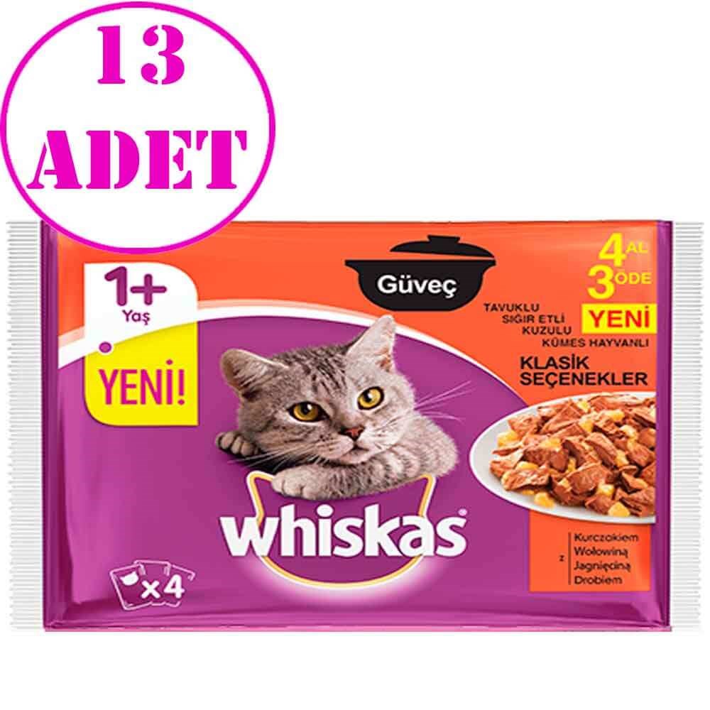 Whiskas Pouch Güveç Sığır Etli Kedi Konservesi 4 X 85 gr 13 AD 32122381 whiskas Yetişkin Kedi Konserve Mamaları Amazon Pet Center