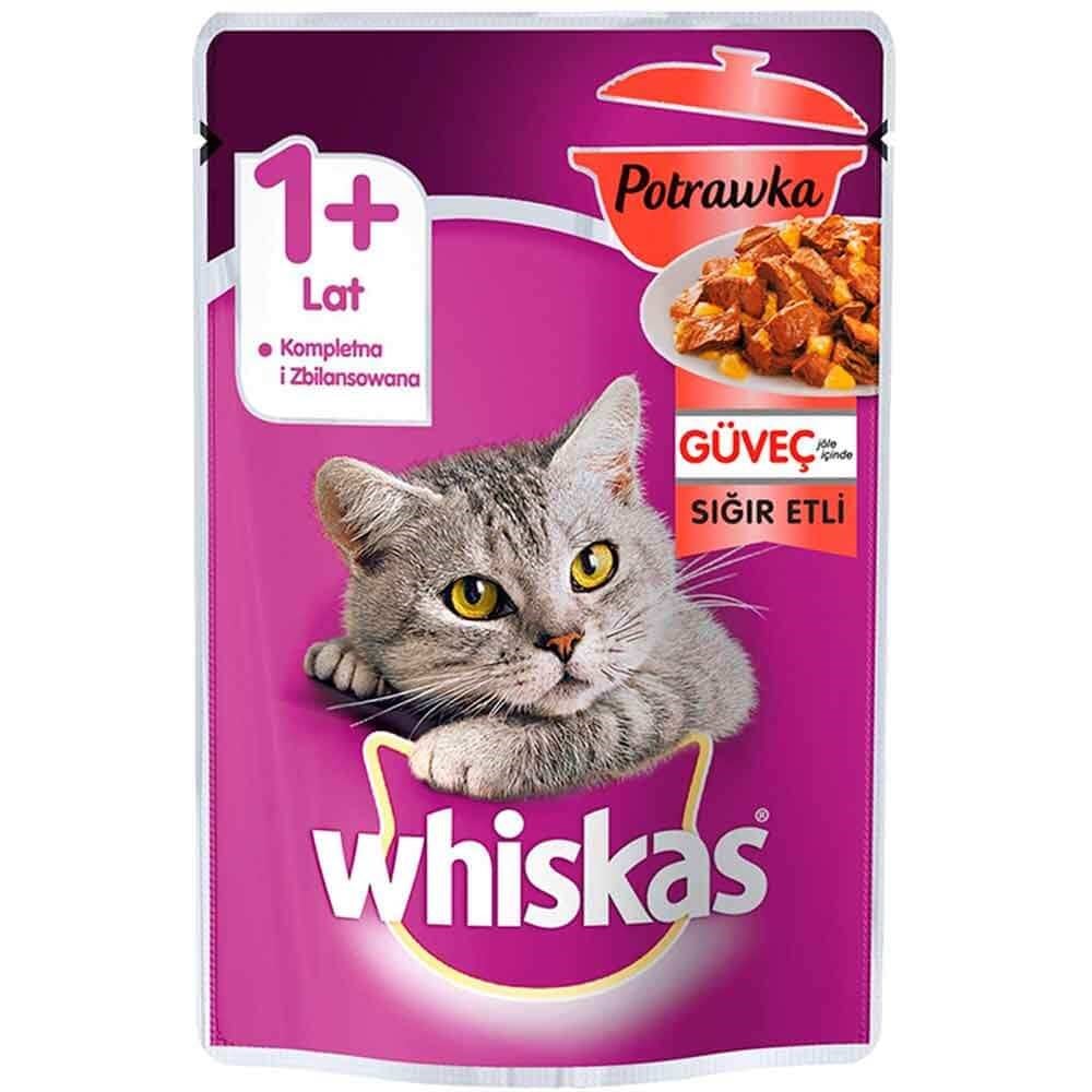 Whiskas Pouch Güveç Sığır Etli Kedi Konservesi 85 gr 5900951263194 whiskas Yetişkin Kedi Konserve Mamaları Amazon Pet Center