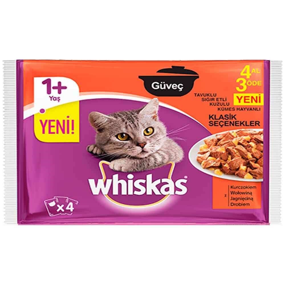 Whiskas Pouch Güveç Sığır Etli Kedi Konservesi 4 X 85 gr 5900951263729 whiskas Yetişkin Kedi Konserve Mamaları Amazon Pet Center