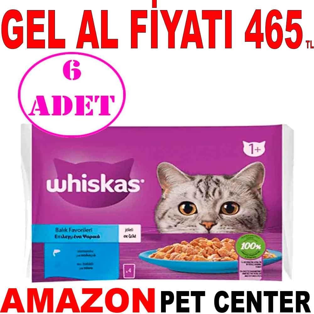 Whiskas Pouch Jöle İçinde Somonlu ve Ton Balıklı Yetişkin Kedi Konservesi 85gr (4'lü)6 AD 19535005 Amazon Pet Center