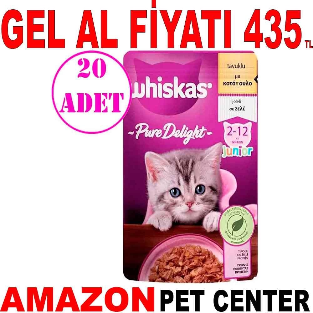 Whiskas Pure Delight Tavuklu Yavru Kedi Maması 85 Gr 20 AD 18717006 Amazon Pet Center