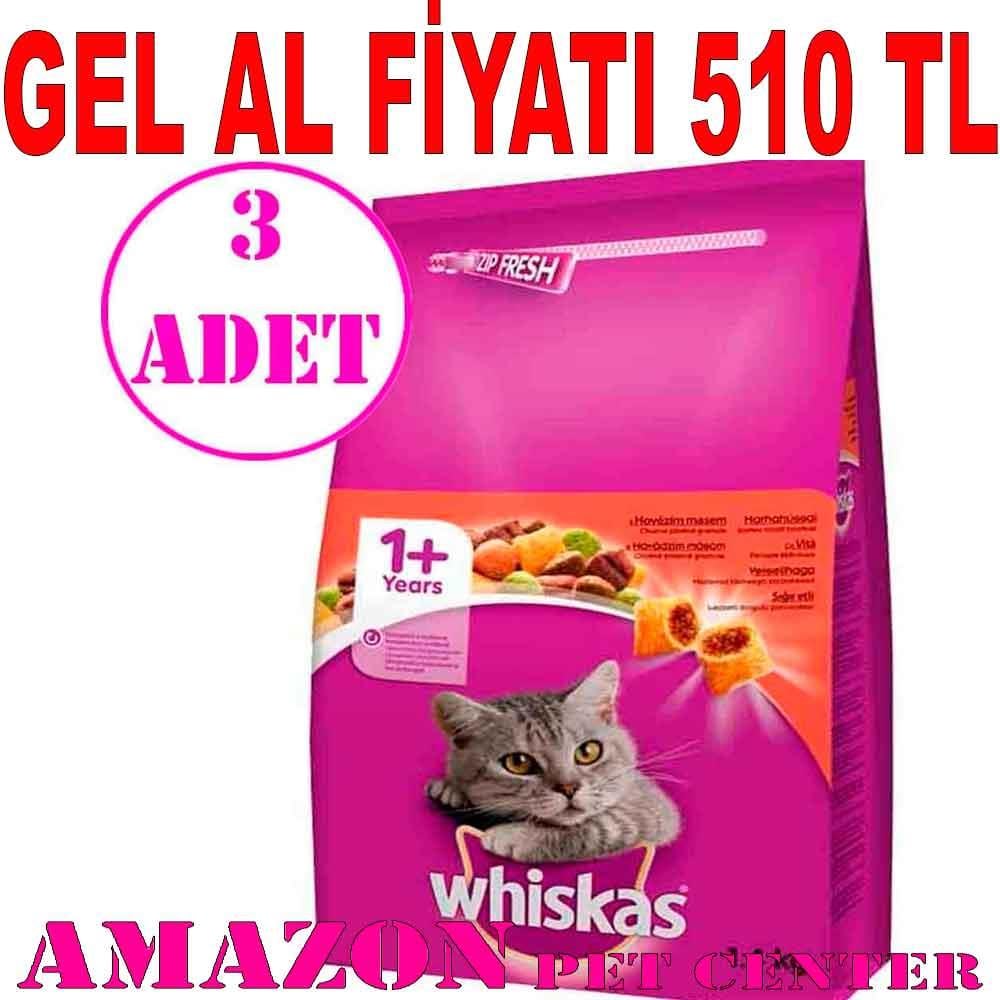 Whiskas Sığır Etli Kedi Maması 1,4 kg 3 AD 18746006 Amazon Pet Center