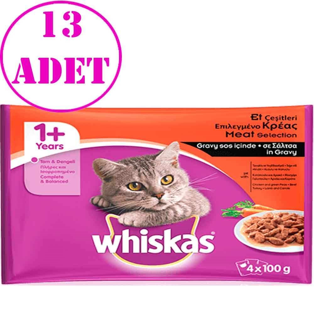 Whiskas Sığır Etli Pouch Kedi Maması 4 X 100 Gr 13 AD 32122374 whiskas Yetişkin Kedi Konserve Mamaları Amazon Pet Center