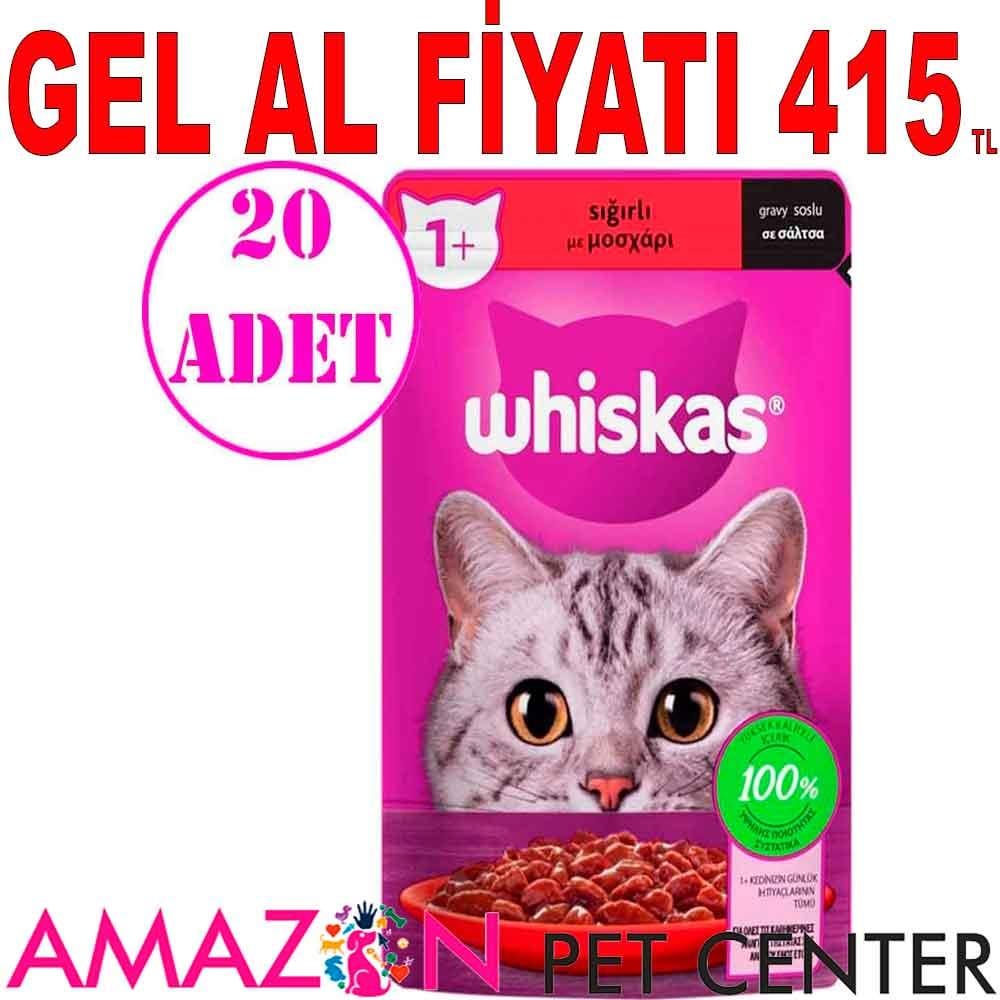 Whiskas Sığır Etli Pouch Yetişkin Kedi Maması 85 Gr 20 AD 18741001 Amazon Pet Center