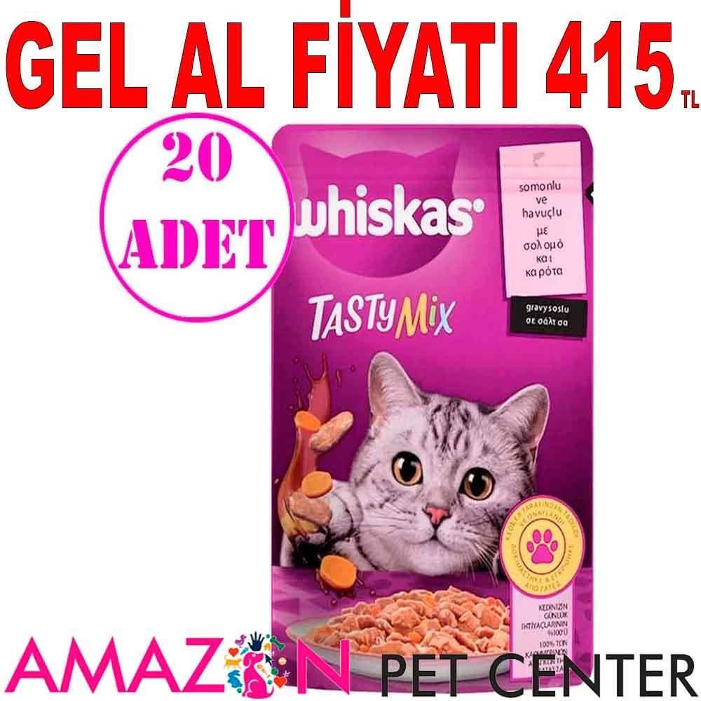 Whiskas Tasty Mix Somonlu Havuçlu Kedi Maması 85 Gr 20 AD 18714005 Amazon Pet Center