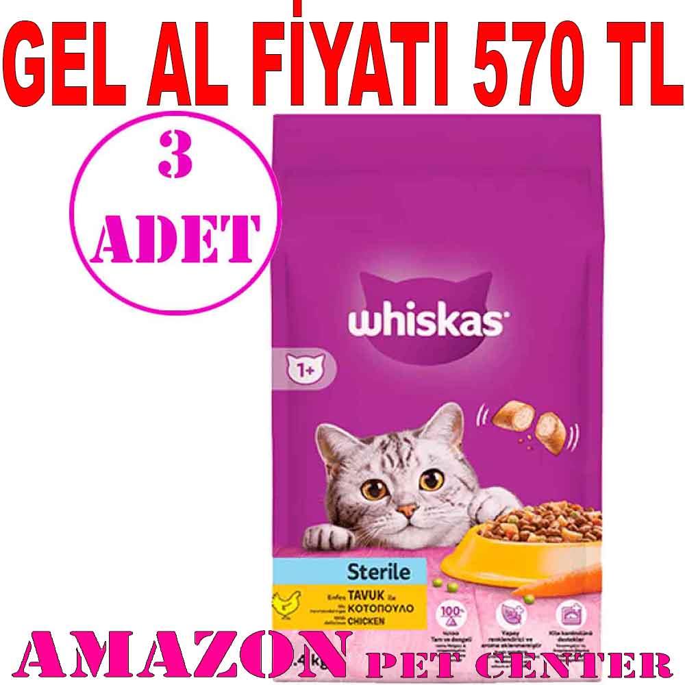 Whiskas Tavuklu Havuçlu Kısırlaştırılmış Kedi Maması 1,4 Kg 3 AD 18977004 Amazon Pet Center