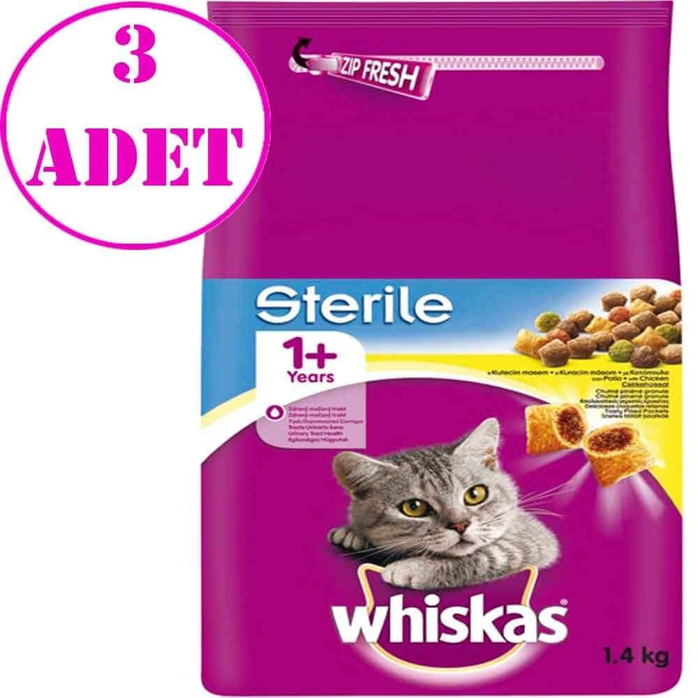 Whiskas Tavuklu Kısırlaştırılmış Kedi Maması 1,4 Kg 3 AD 32122015 whiskas Yetişkin Kedi Mamaları Amazon Pet Center