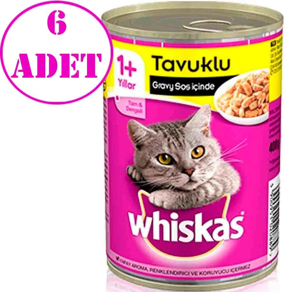 Whiskas Tavuklu Konserve Kedi Maması 400 gr 6 AD 32121506 Amazon Pet Center