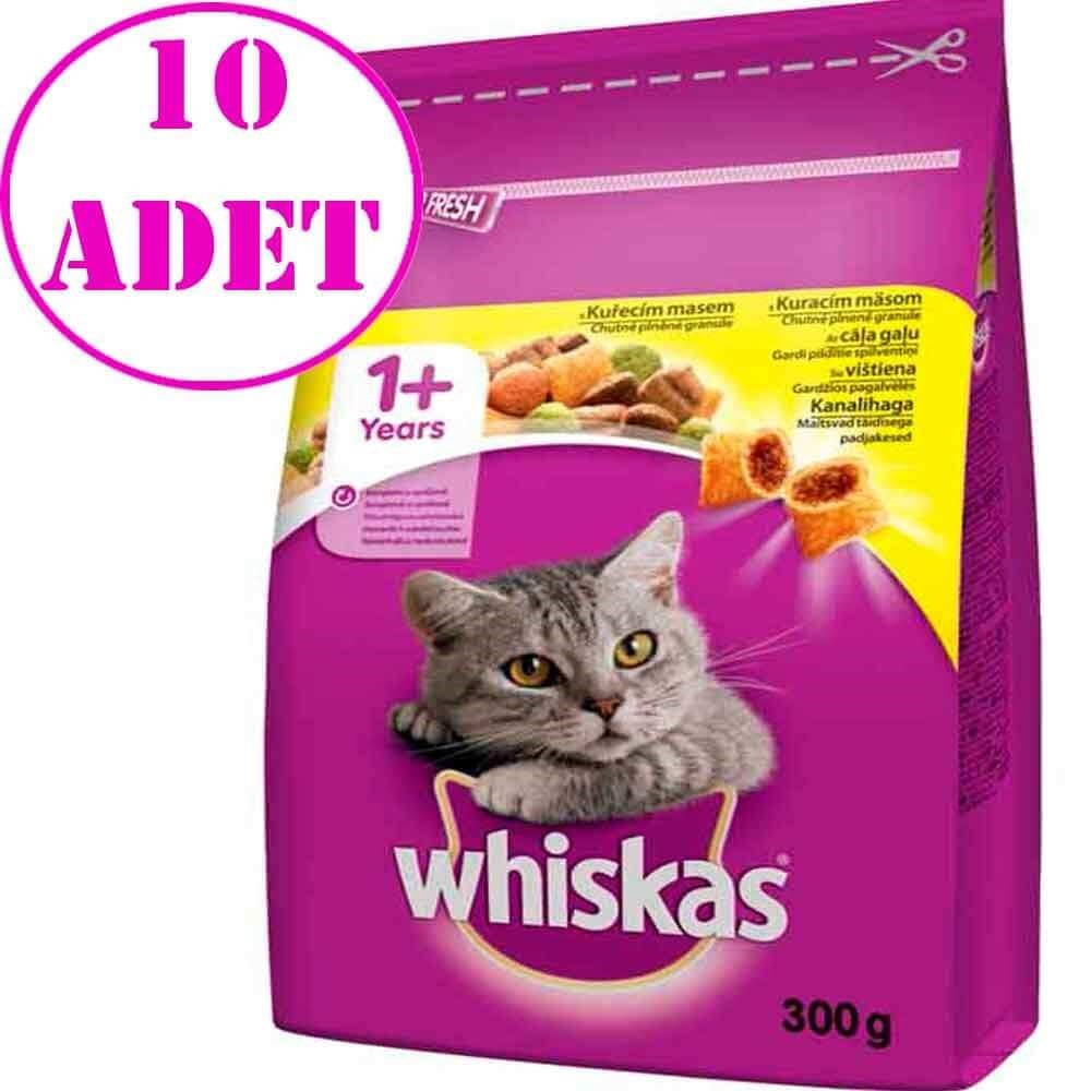 Whiskas Tavuklu Sebzeli Kedi Maması 300 Gr 10 AD 32121988 whiskas Yetişkin Kedi Mamaları Amazon Pet Center