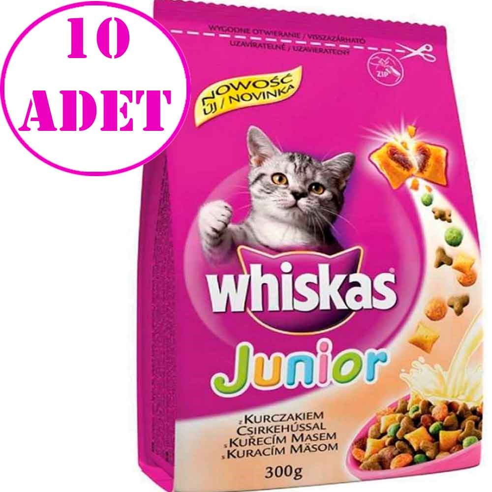 Whiskas Tavuklu Yavru Kuru Kedi Maması 300 gr 10 AD 32121964 whiskas Yavru Kedi Mamaları Amazon Pet Center