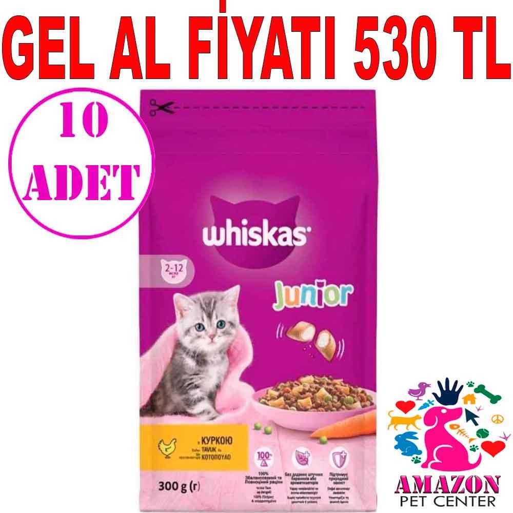 Whiskas Tavuklu Yavru Kuru Kedi Maması 300 gr 10 AD 20707002 Amazon Pet Center