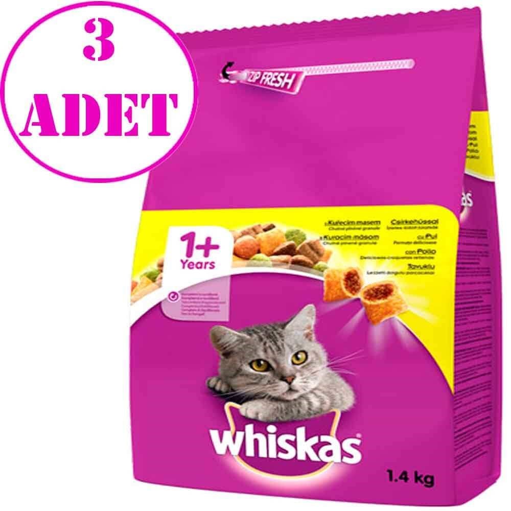 Whiskas Tavuklu Kedi Maması 1,4 kg 3 AD 32122008 whiskas Yetişkin Kedi Mamaları Amazon Pet Center