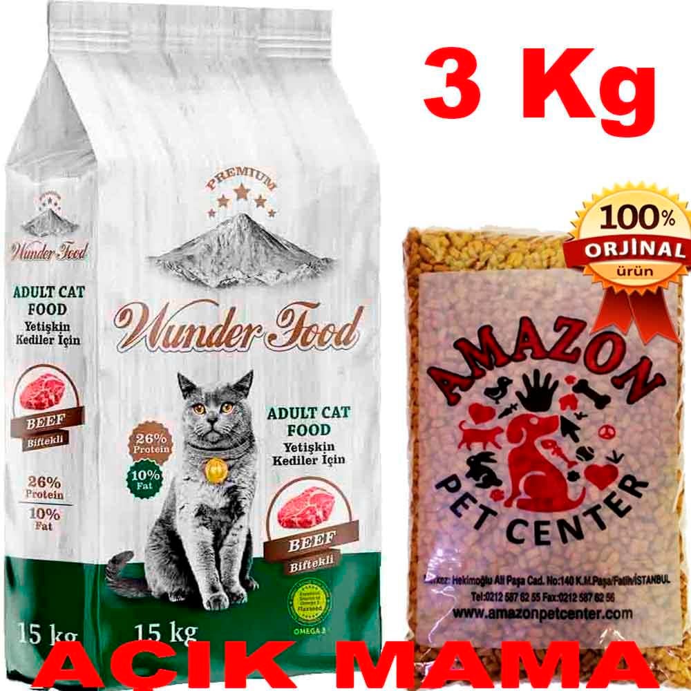 Wunder Food Biftekli Kedi Maması Açık 3 Kg 32136340 Amazon Pet Center