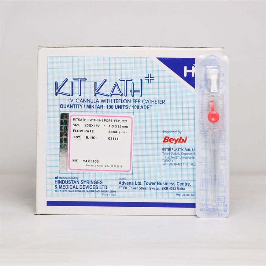 Beybi Kit Kath Branül (intraket) Pembe (20G) 100'lü Paket