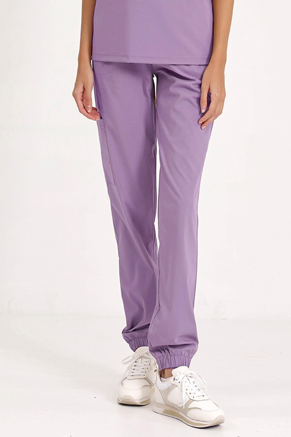BRL Medizip Lycralı Tek Alt Jogger Pantolon Lila