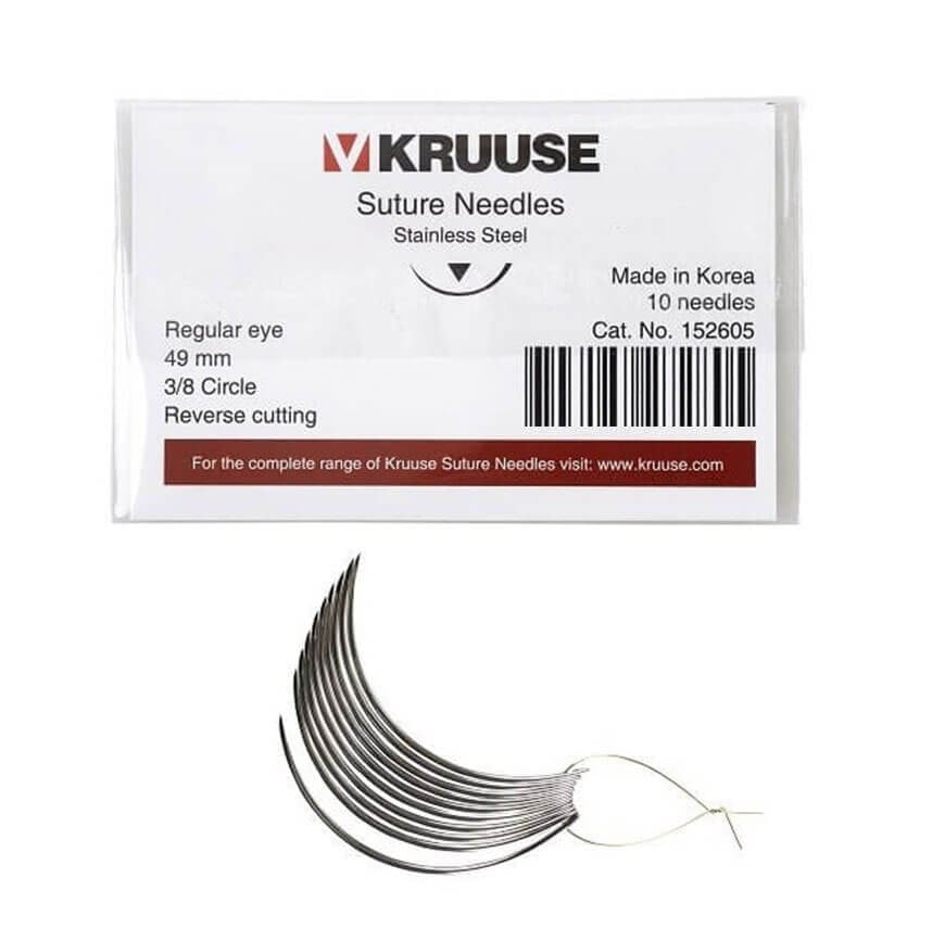 Kruuse Sütür İğnesi Regular 3/8 Keskin 49 MM 10'lu Paket