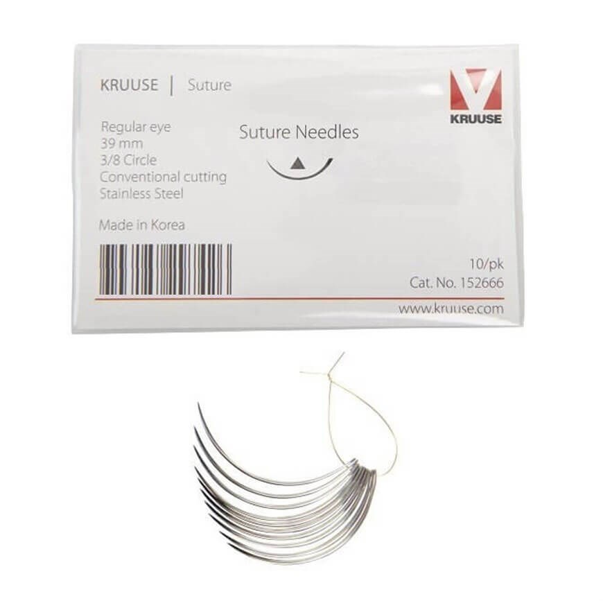 Kruuse Sütür İğnesi Regular 3/8 Keskin 39 MM 10'lu Paket