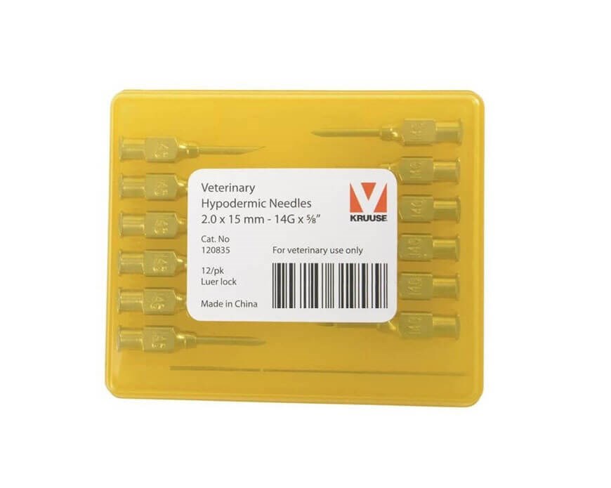Kruuse-Vet Çelik Enjektör İğnesi 2*15 MM 12'li Paket