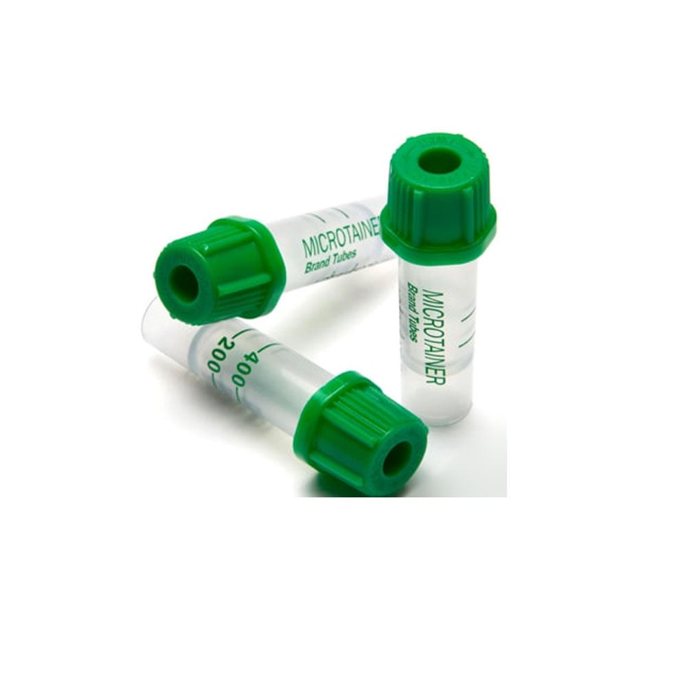 Lityum Heparinli Tüp 0,5 ML (Pediatrik) (Yeşil Kapak) 50'li Paket
