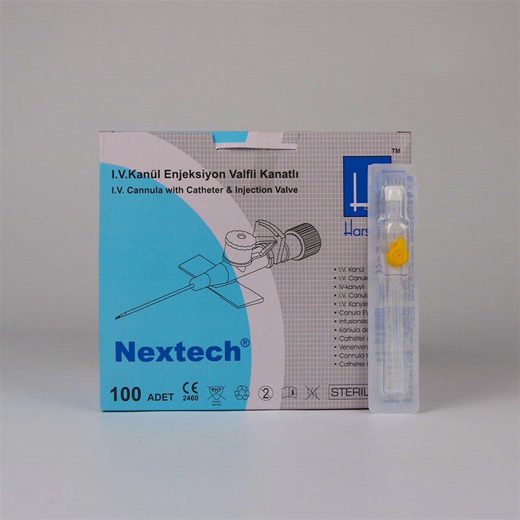 Nextech Branül (intraket) Sarı (24G) 100'lü Paket