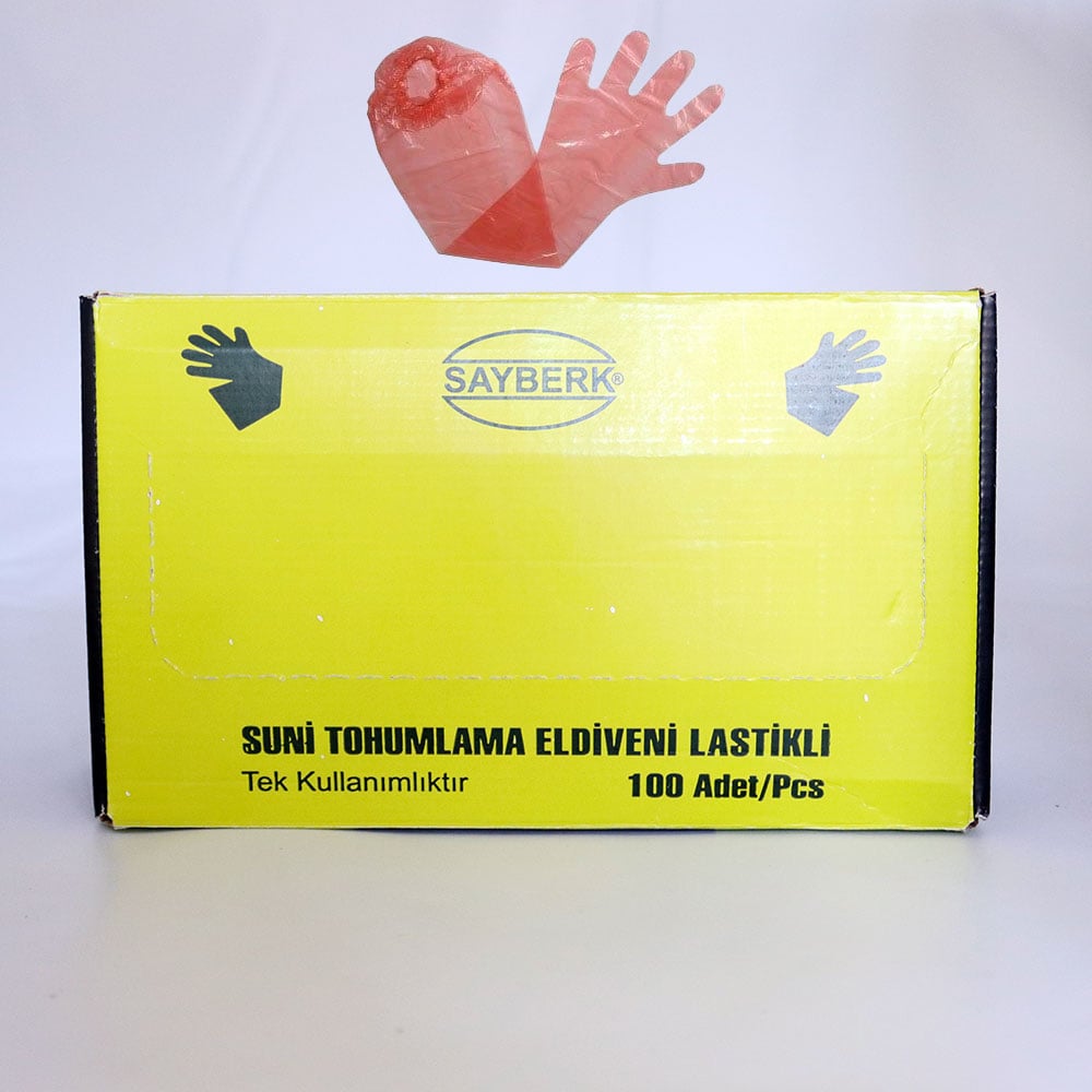 Sayberk Suni Tohumlama Eldiveni Uzun Konclu Lastikli 100'lü Paket