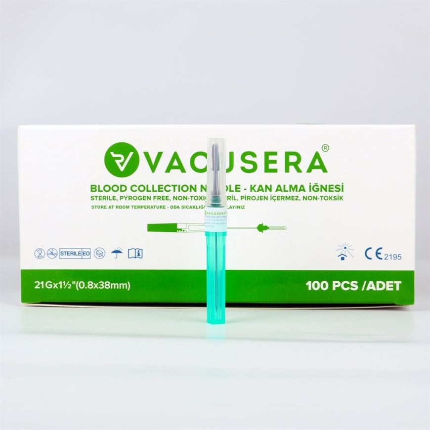 Vakumlu İğne Ucu (Kan Alma İğnesi) Yeşil  100'lü Paket