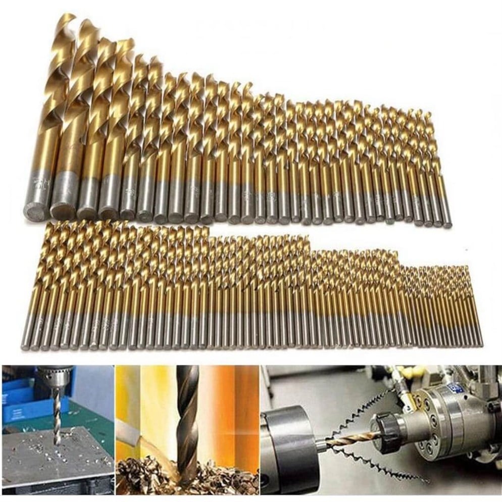 99 Parça Titanyum HSS Metal  Delme Matkap Uç Seti 1,5mm -10mm