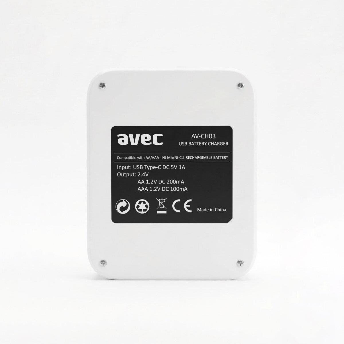AVEC AV-CH03 USB PİL ŞARJ CİHAZI 4LÜ