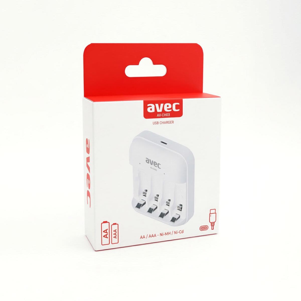 AVEC AV-CH03 USB PİL ŞARJ CİHAZI 4LÜ
